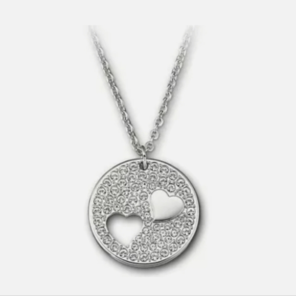 Swarovski Metropolis Pendant Necklace Silver Open Heart Retied - Picture 1 of 9